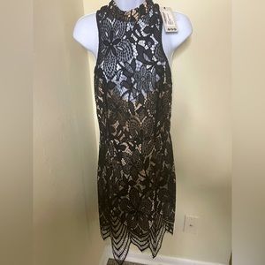 Cassie High Neck Lace Bodycon Dress